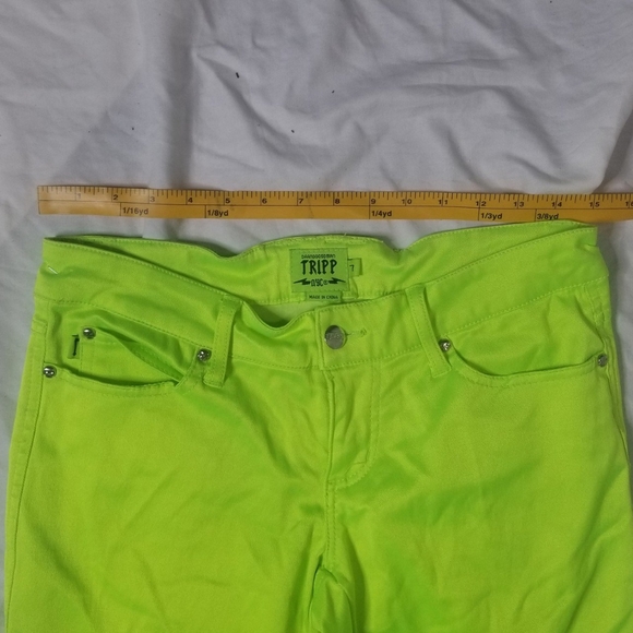 Neon Green Yellow Tripp Nyc Pants Sz 30 - Picture 4 of 4